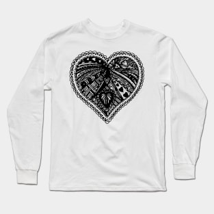 Valentine Heart 3 Aussie Tangle - Choose Your Own Background Colour Long Sleeve T-Shirt